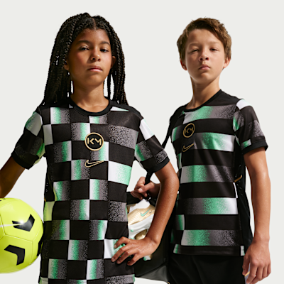 Kylian Mbappé Academy Big Kids' Dri-FIT Short-Sleeve Soccer Top